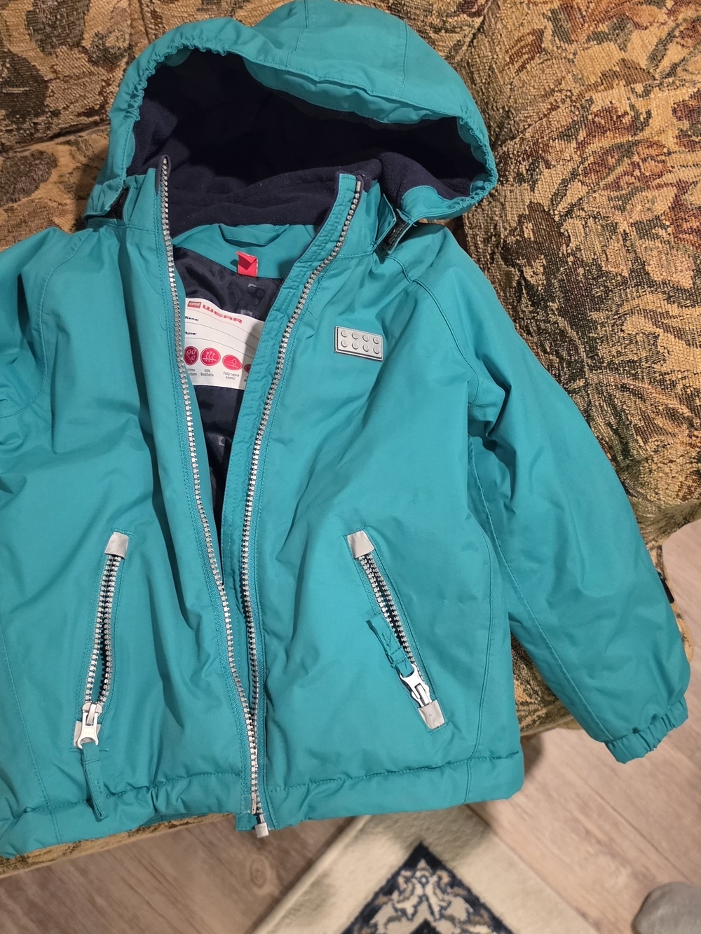 Lego Kids Hooded Raincoat in Teal